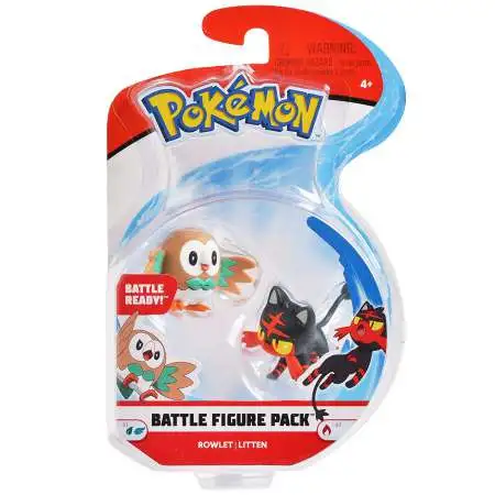 Pokemon Series 1 Battle Figure Rowlet & Litten 2-Inch Mini Figure 2-Pack