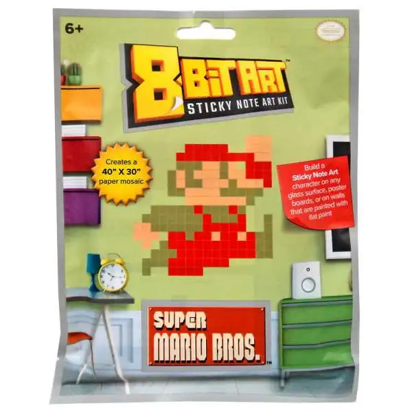 8-Bit Art 40" x 30" Mario Sticky Note Art Kit [Jumping]