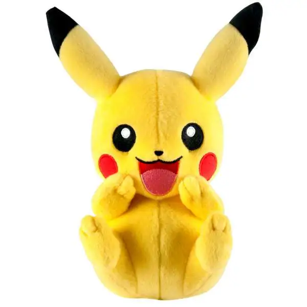Pokemon Pikachu 8-Inch Plush [Sitting, Open Mouth, Hands on Cheeks]