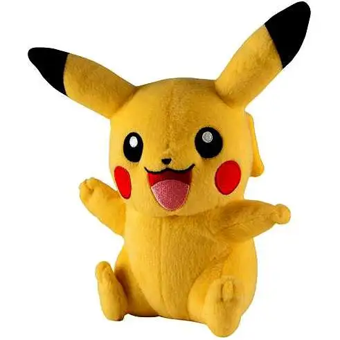 Pokemon Pikachu 7-Inch Plush [Sitting Open Mouth, Waving, Other Arm Up]