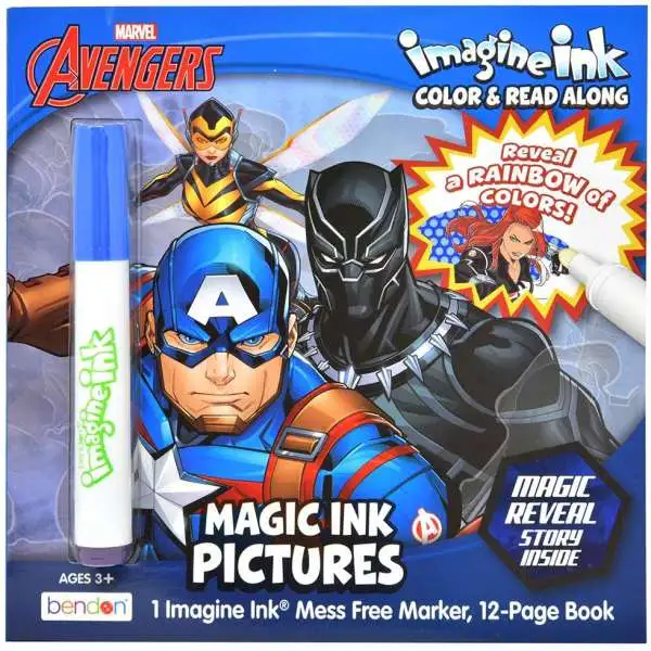 Marvel Avengers Imagine Ink Color & Read Along Magic Ink Pictures Activity Book