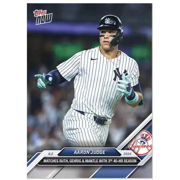 MLB 2024 NOW Baseball Aaron Judge #504 [Matches Ruth, Gehrig & Mantle with 3rd 40-HR Season]