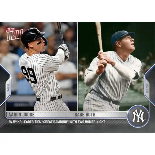 MLB New York Yankees 2022 NOW Baseball Aaron Judge & Babe Ruth Exclusive #613 [MLB HR Leader Ties "Great Bambino" with Two Homer Night]