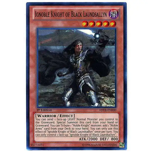 YuGiOh Trading Card Game Abyss Rising Super Rare Ignoble Knight of Black Laundsallyn ABYR-EN000