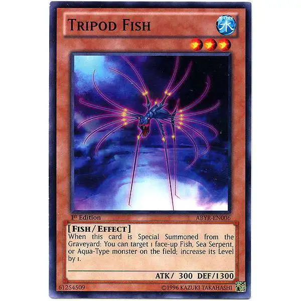 YuGiOh Trading Card Game Abyss Rising Common Tripod Fish ABYR-EN006