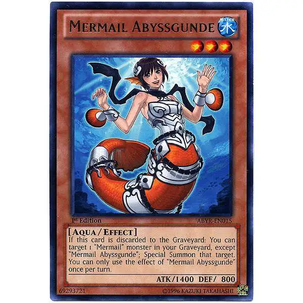 YuGiOh Trading Card Game Abyss Rising Rare Mermail Abyssgunde ABYR-EN015