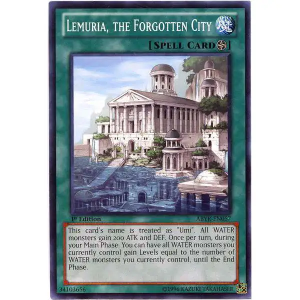 YuGiOh Trading Card Game Abyss Rising Common Lemuria, the Forgotten City ABYR-EN057