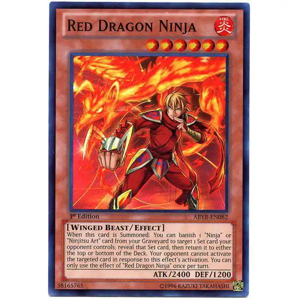 YuGiOh Trading Card Game Abyss Rising Super Rare Red Dragon Ninja ABYR-EN082