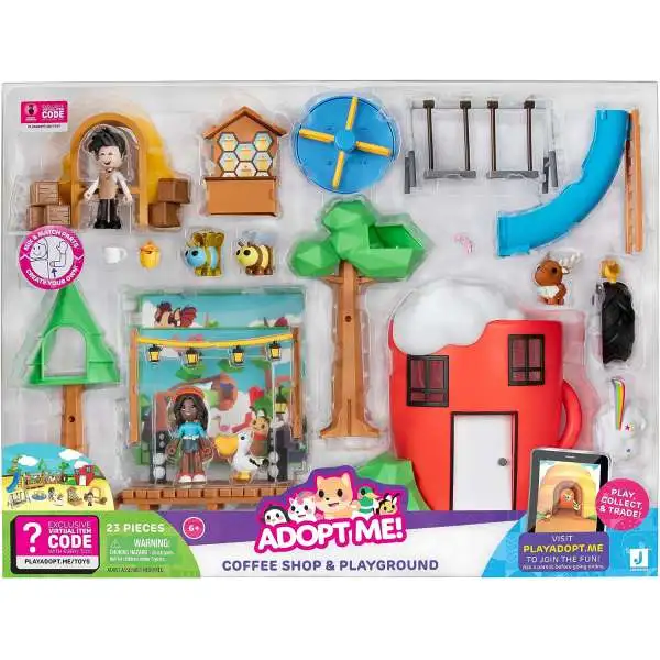 Adopt Me! Coffee Shop & Playground Playset [Comes with Online Virtual Item Redemption Code!]