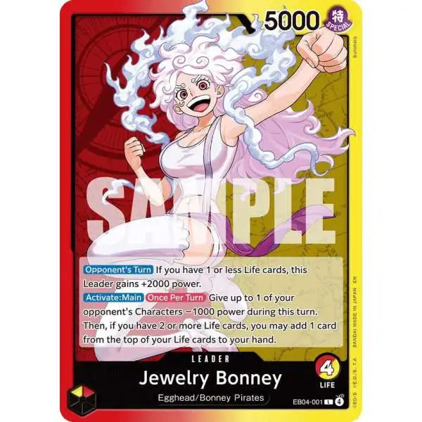 One Piece Trading Card Game Adventure on Kami's Island Leader Jewelry Bonney EB04-001