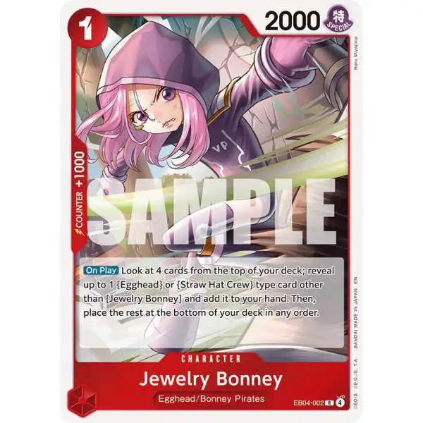 One Piece Trading Card Game Adventure on Kami's Island Rare Jewelry Bonney EB04-002