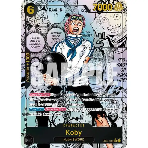 One Piece Trading Card Game Adventure on Kami's Island Super Rare Koby EB04-044 [Manga]