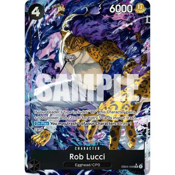 One Piece Trading Card Game Adventure on Kami's Island Super Rare Rob Lucci EB04-048 [Alternate Art]