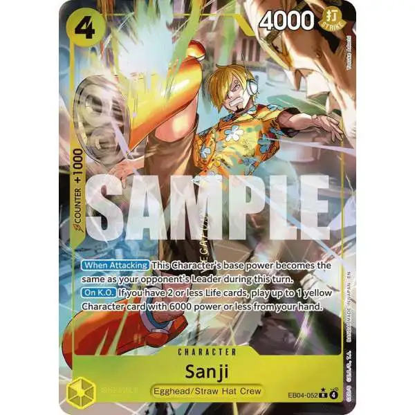 One Piece Trading Card Game Adventure on Kami's Island Rare Sanji EB04-052 [Alternate Art]