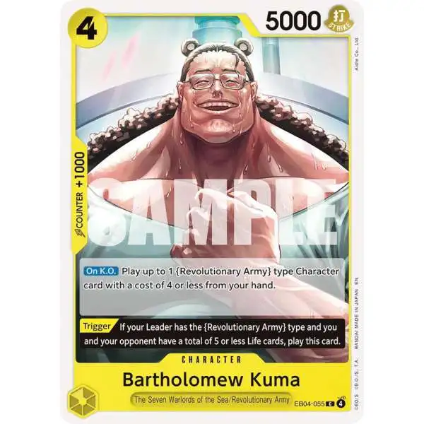 One Piece Trading Card Game Adventure on Kami's Island Common Bartholomew Kuma EB04-055