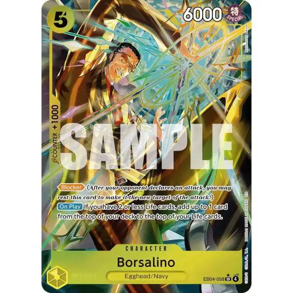 One Piece Trading Card Game Adventure on Kami's Island Super Rare Borsalino EB04-058 [Alternate Art]