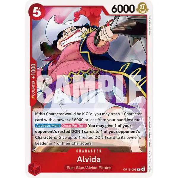 One Piece Trading Card Game Adventure on Kami's Island Rare Alvida OP15-003