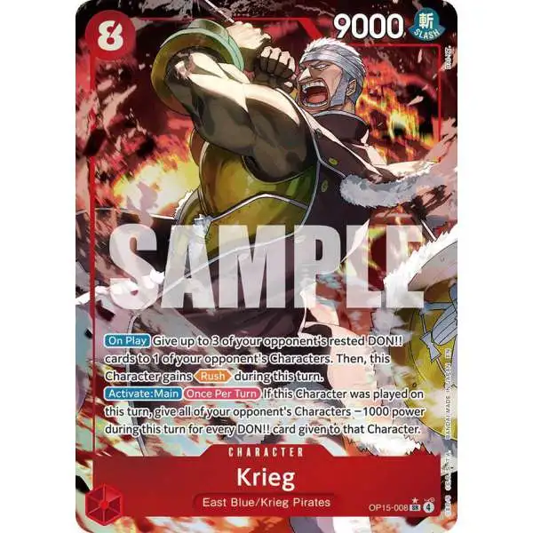 One Piece Trading Card Game Adventure on Kami's Island Super Rare Krieg OP15-008 [Alternate Art]