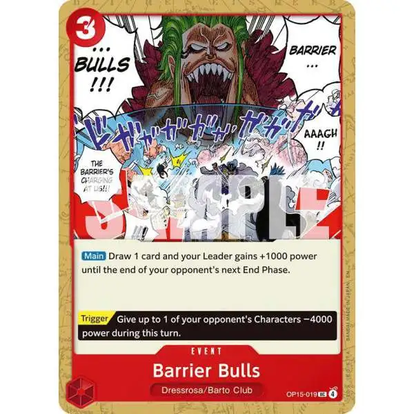One Piece Trading Card Game Adventure on Kami's Island Uncommon Barrier Bulls OP15-019