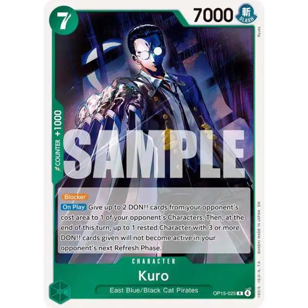 One Piece Trading Card Game Adventure on Kami's Island Rare Kuro OP15-025