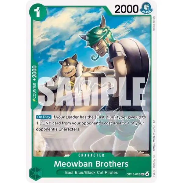 One Piece Trading Card Game Adventure on Kami's Island Uncommon Meowban Brothers OP15-028