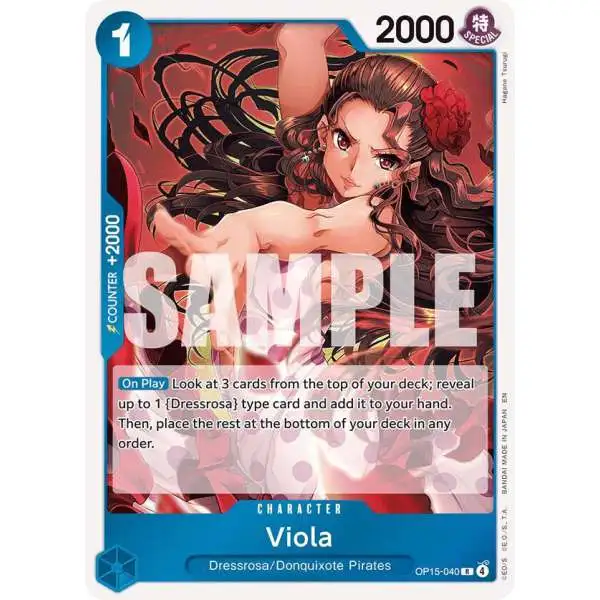 One Piece Trading Card Game Adventure on Kami's Island Rare Viola OP15-040