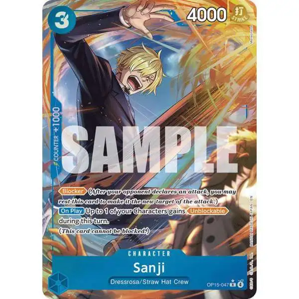 One Piece Trading Card Game Adventure on Kami's Island Rare Sanji OP15-047 [Alternate Art]