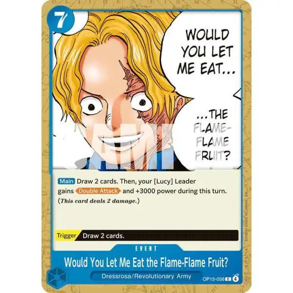 One Piece Trading Card Game Adventure on Kami's Island Common Would You Let Me Eat the Flame-Flame Fruit? OP15-056