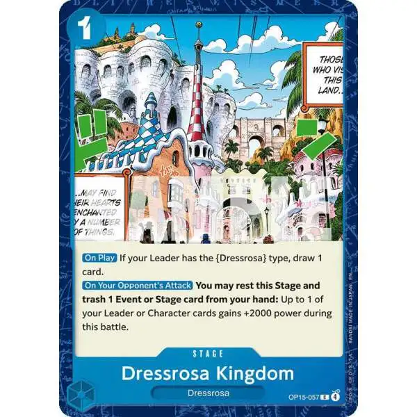 One Piece Trading Card Game Adventure on Kami's Island Common Dressrosa Kingdom OP15-057