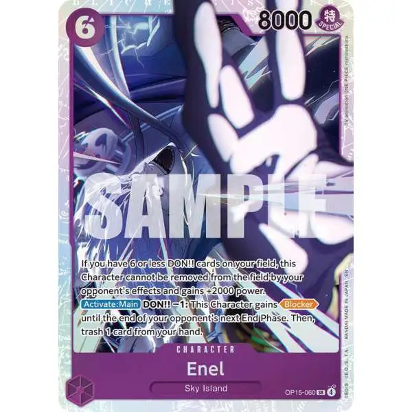 One Piece Trading Card Game Adventure on Kami's Island Super Rare Enel OP15-060