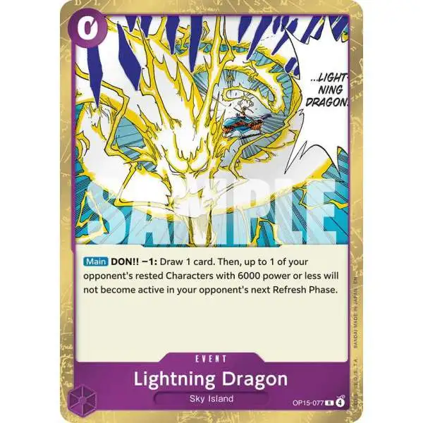 One Piece Trading Card Game Adventure on Kami's Island Rare Lightning Dragon OP15-077