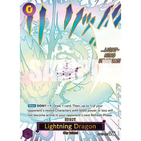 One Piece Trading Card Game Adventure on Kami's Island Rare Lightning Dragon OP15-077 [Alternate Art]