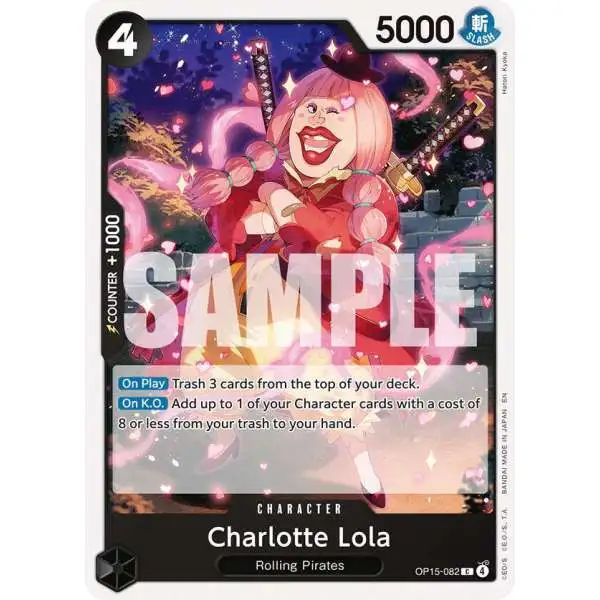 One Piece Trading Card Game Adventure on Kami's Island Common Charlotte Lola OP15-082