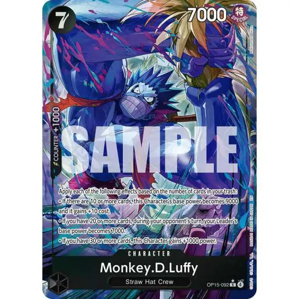 One Piece Trading Card Game Adventure on Kami's Island Rare Monkey.D.Luffy OP15-092 [Alternate Art]