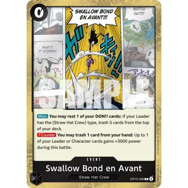 One Piece Trading Card Game Adventure on Kami's Island Rare Swallow Bond en Avant OP15-096
