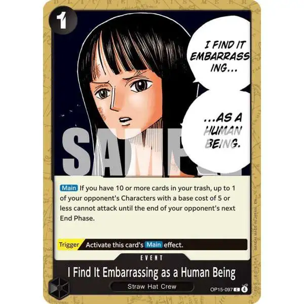 One Piece Trading Card Game Adventure on Kami's Island Common I Find It Embarrassing as a Human Being OP15-097