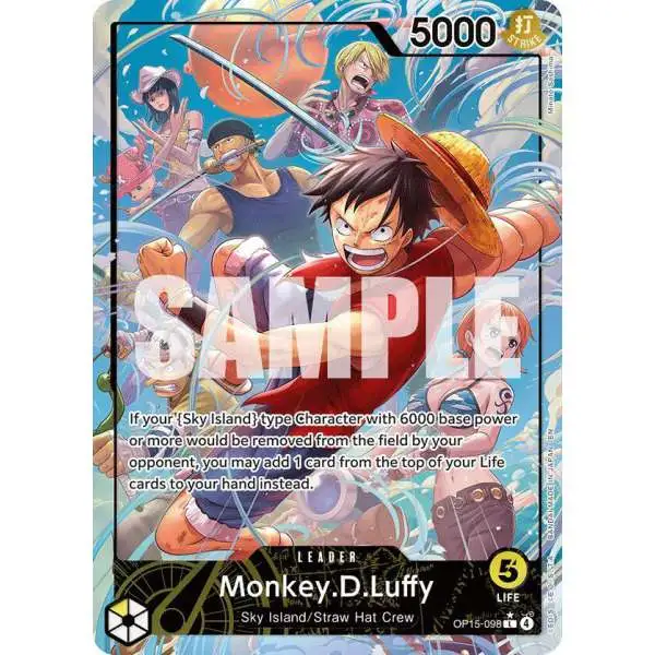 One Piece Trading Card Game Adventure on Kami's Island Leader Monkey.D.Luffy OP15-098 [Alternate Art]