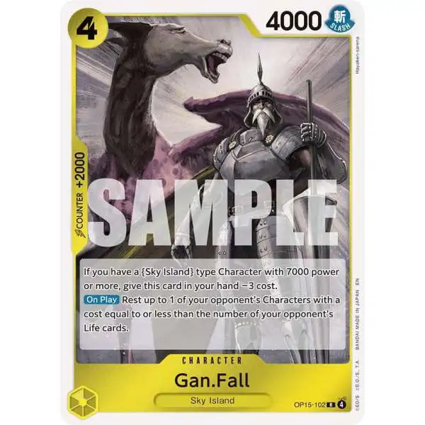 One Piece Trading Card Game Adventure on Kami's Island Rare Gan.Fall OP15-102