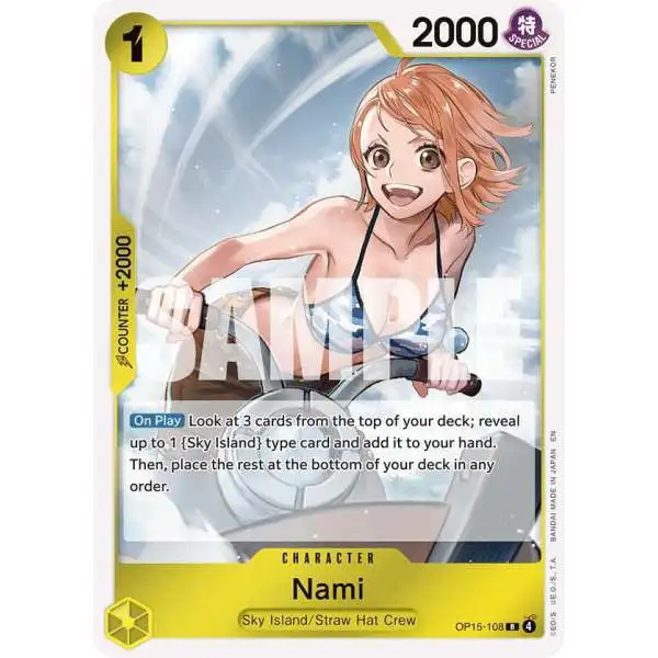 One Piece Trading Card Game Adventure on Kami's Island Rare Nami OP15-108