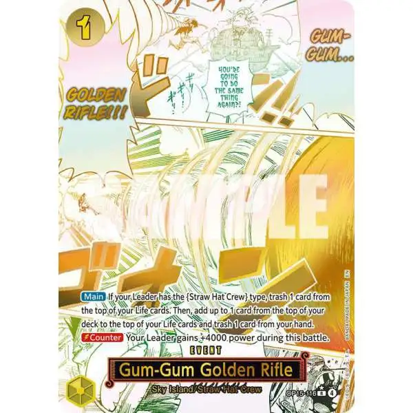 One Piece Trading Card Game Adventure on Kami's Island Rare Gum-Gum Golden Rifle OP15-116 [Alternate Art]