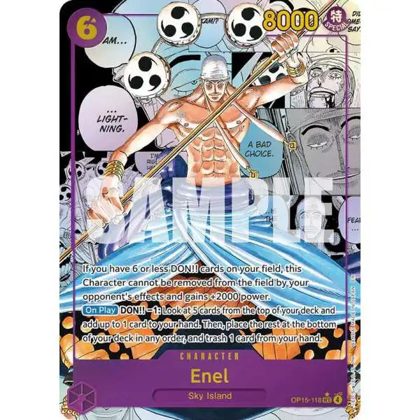 One Piece Trading Card Game Adventure on Kami's Island SEC Enel OP15-118 [Manga]