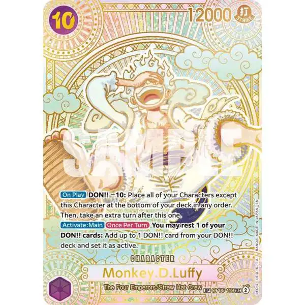 One Piece Trading Card Game A Fist of Divine Speed Secret Rare Monkey.D.Luffy OP05-119 [SP Gold]
