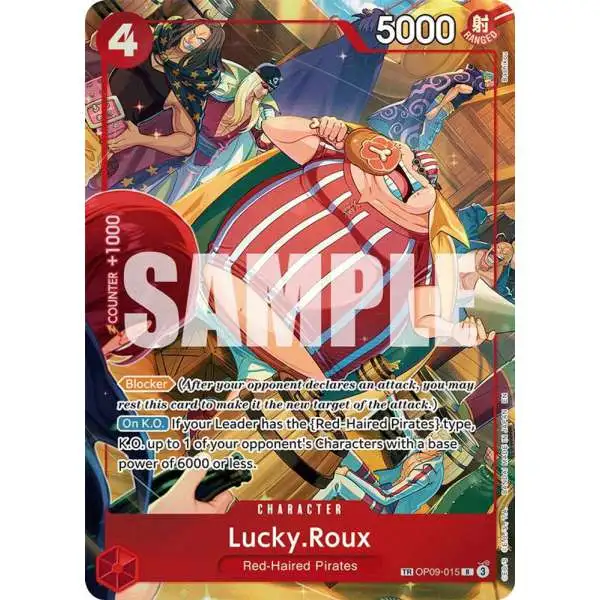 One Piece Trading Card Game A Fist of Divine Speed Treasure Rare Lucky.Roux OP09-015