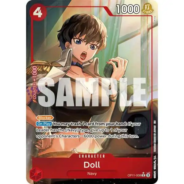 One Piece Trading Card Game A Fist of Divine Speed Rare Doll OP11-008 [Alternate Art]