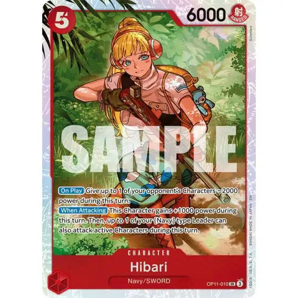 One Piece Trading Card Game A Fist of Divine Speed Super Rare Hibari OP11-010