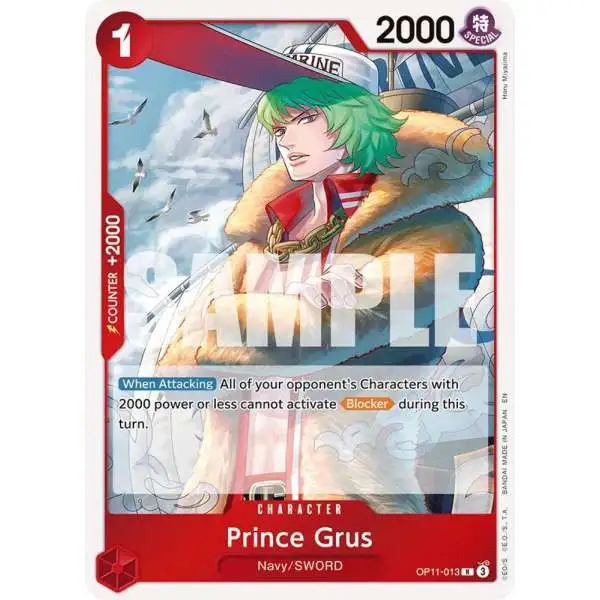 One Piece Trading Card Game A Fist of Divine Speed Rare Prince Grus OP11-013