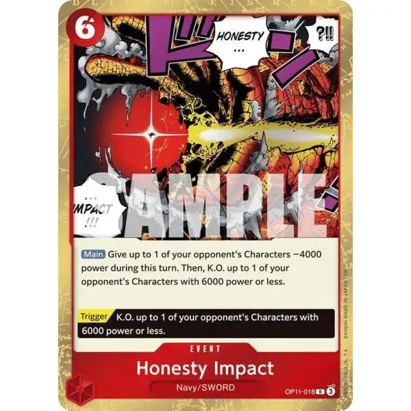 One Piece Trading Card Game A Fist of Divine Speed Rare Honesty Impact OP11-018