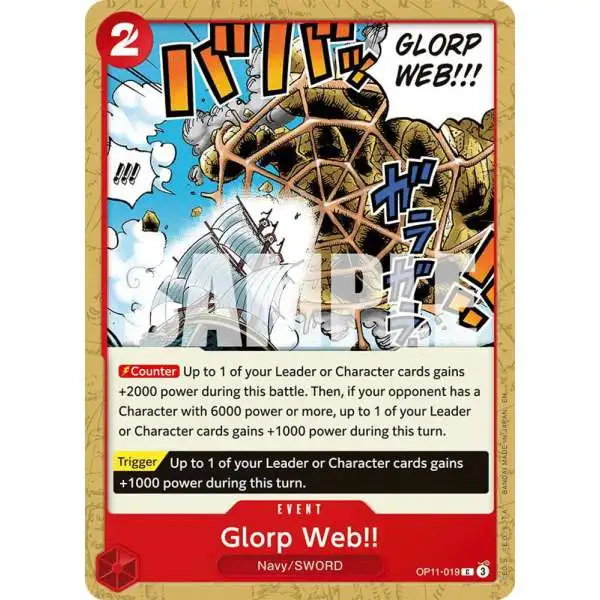One Piece Trading Card Game A Fist of Divine Speed Common Glorp Web!! OP11-019