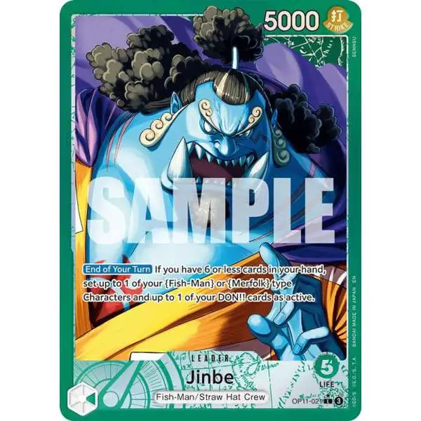 One Piece Trading Card Game A Fist of Divine Speed Leader Jinbe OP11-021 [Alternate Art]