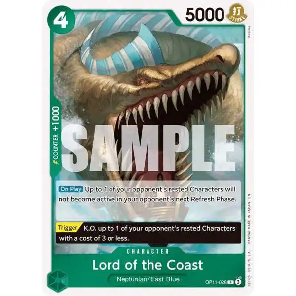 One Piece Trading Card Game A Fist of Divine Speed Rare Lord of the Coast OP11-028